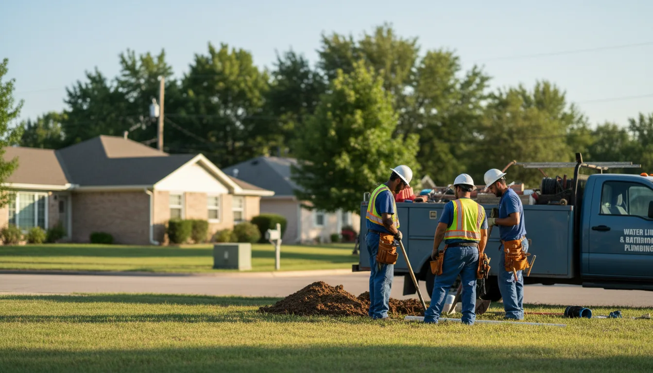 Residential water line and bathroom plumbing service in Walker, MO